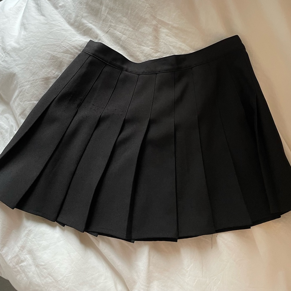 Black pleated skater skirt